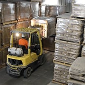 loading pumice from warehouse