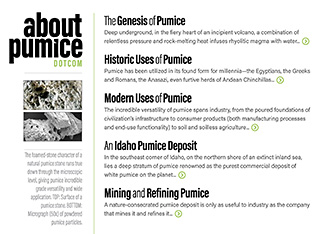 link to the About Pumice dot com site